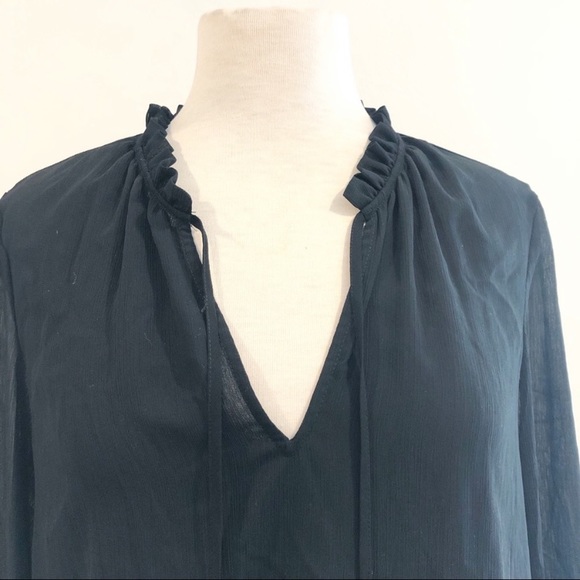 J.Crew Mercantile Long Sleeve Black Tie Front Dress NWT - Picture 5 of 8